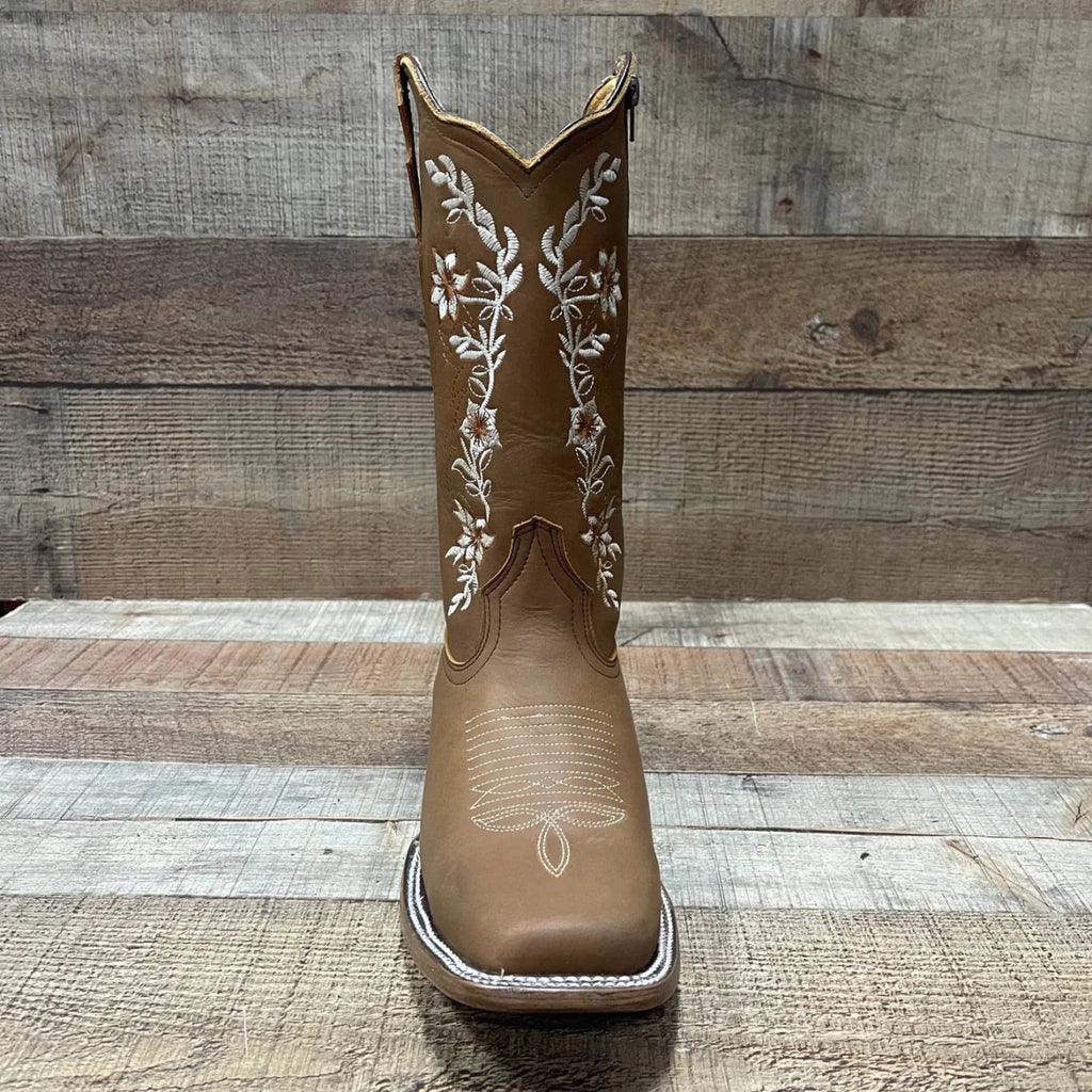 Women's Genuine Leather Cowgirl Boots Crazy Est. 252 Tan - OriginalWestern.com
