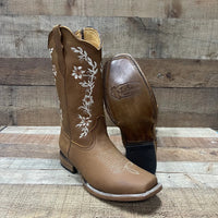 Women's Genuine Leather Cowgirl Boots Crazy Est. 252 Tan - OriginalWestern.com