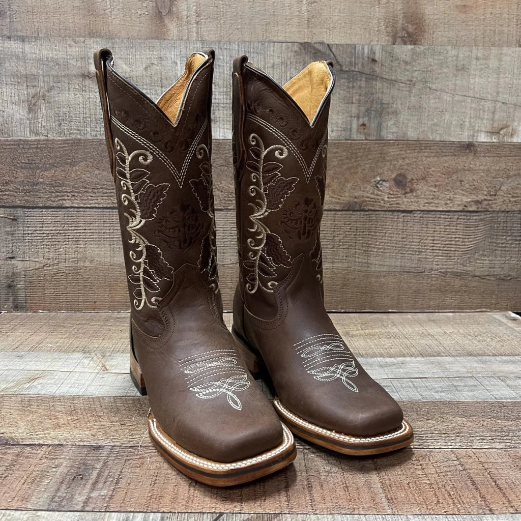 Women's Genuine Leather Cowgirl Rodeo Boots Est. 719 Caoba - OriginalWestern.com