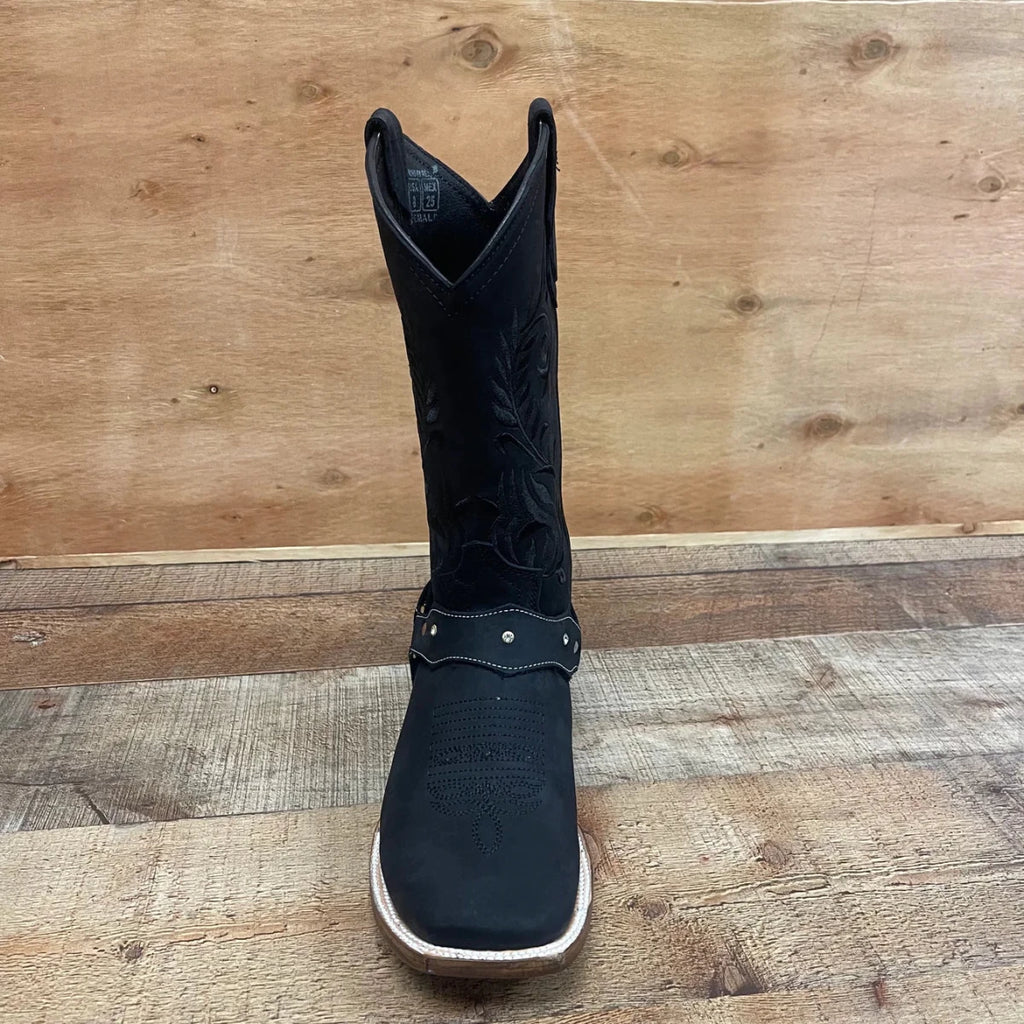 Women's Genuine Leather Square Toe Cowgirl Black Boots Est. 112 - OriginalWestern.com