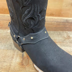 Women's Genuine Leather Square Toe Cowgirl Black Boots Est. 112 - OriginalWestern.com