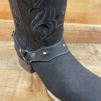 Women's Genuine Leather Square Toe Cowgirl Black Boots Est. 112 - OriginalWestern.com