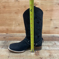 Women's Genuine Leather Square Toe Cowgirl Black Boots Est. 112 - OriginalWestern.com