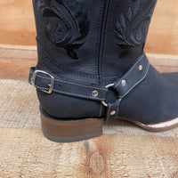 Women's Genuine Leather Square Toe Cowgirl Black Boots Est. 112 - OriginalWestern.com