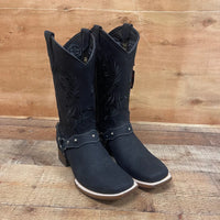 Women's Genuine Leather Square Toe Cowgirl Black Boots Est. 112 - OriginalWestern.com