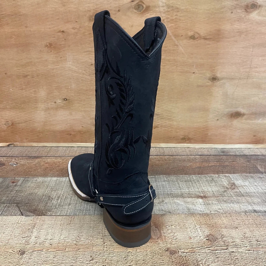 Women's Genuine Leather Square Toe Cowgirl Black Boots Est. 112 - OriginalWestern.com