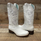 Women's Genuine Leather Square Toe Cowgirl White Boots Est. 112 - OriginalWestern.com