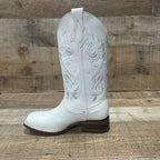 Women's Genuine Leather Square Toe Cowgirl White Boots Est. 112 - OriginalWestern.com