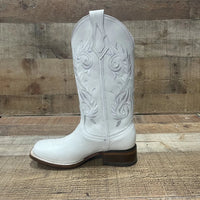 Women's Genuine Leather Square Toe Cowgirl White Boots Est. 112 - OriginalWestern.com