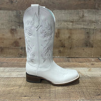 Women's Genuine Leather Square Toe Cowgirl White Boots Est. 112 - OriginalWestern.com