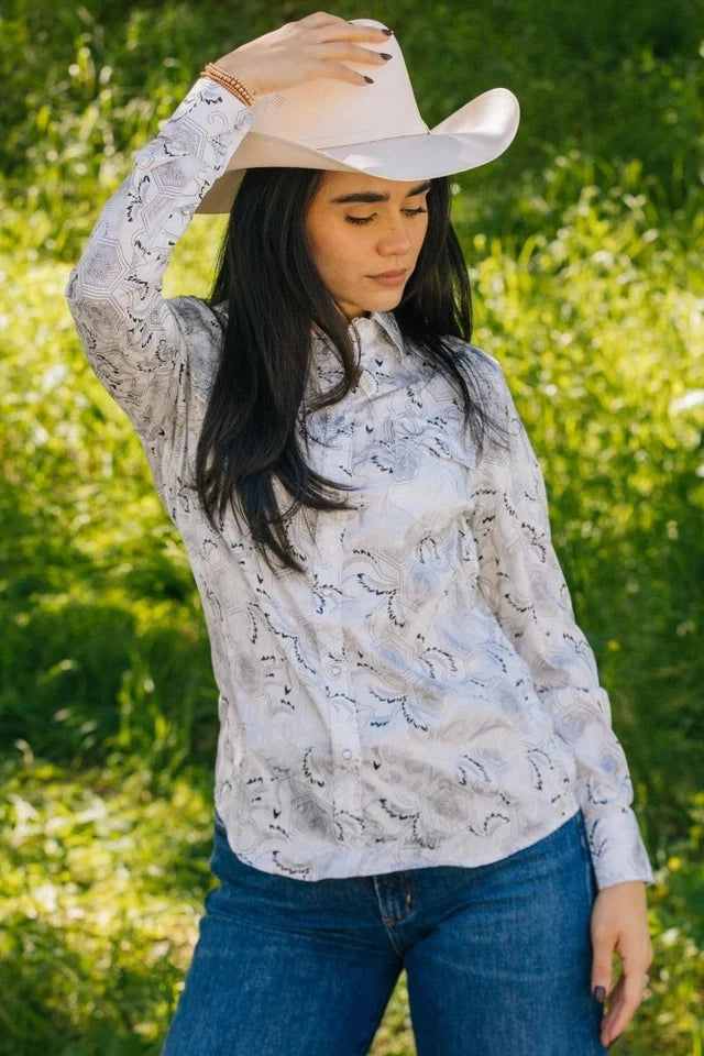 Women's Modern Fit Stretch Foil Fashion Shirt