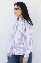 Women's Modern Fit Stretch Foil Fashion Shirt