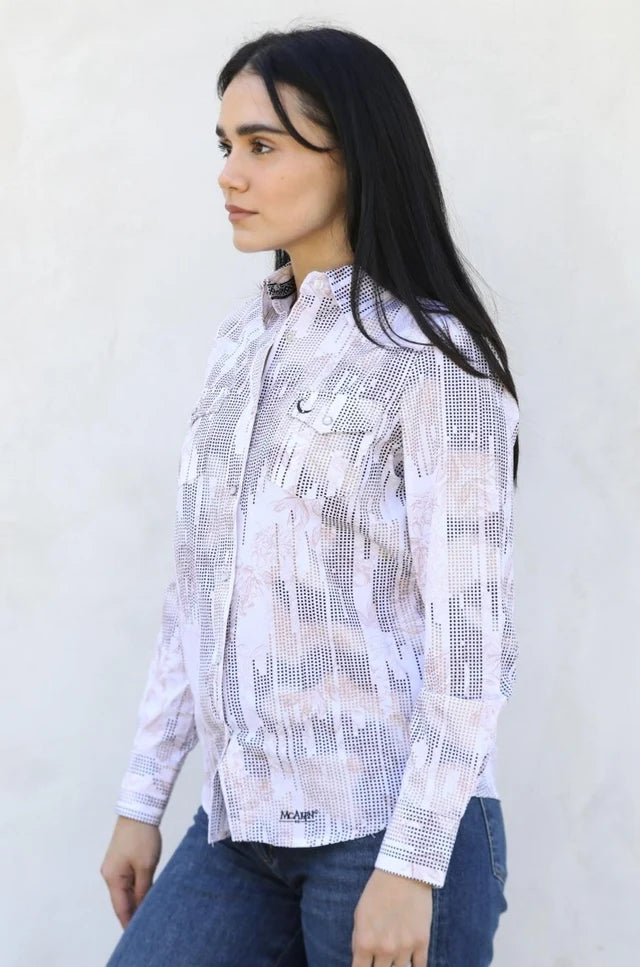Women's Modern Fit Stretch Foil Fashion Shirt