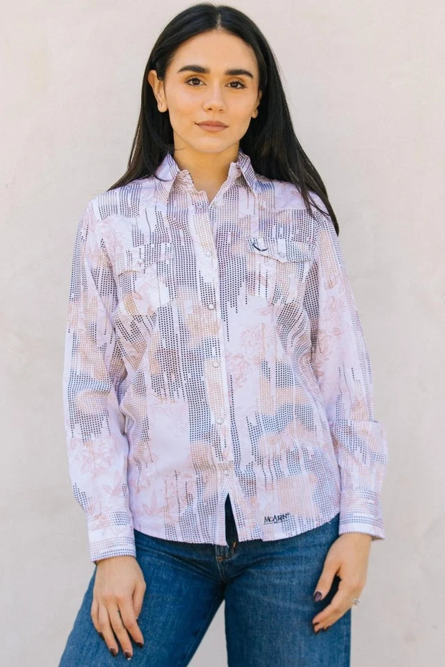Women's Modern Fit Stretch Foil Fashion Shirt