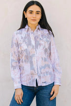 Women's Modern Fit Stretch Foil Fashion Shirt