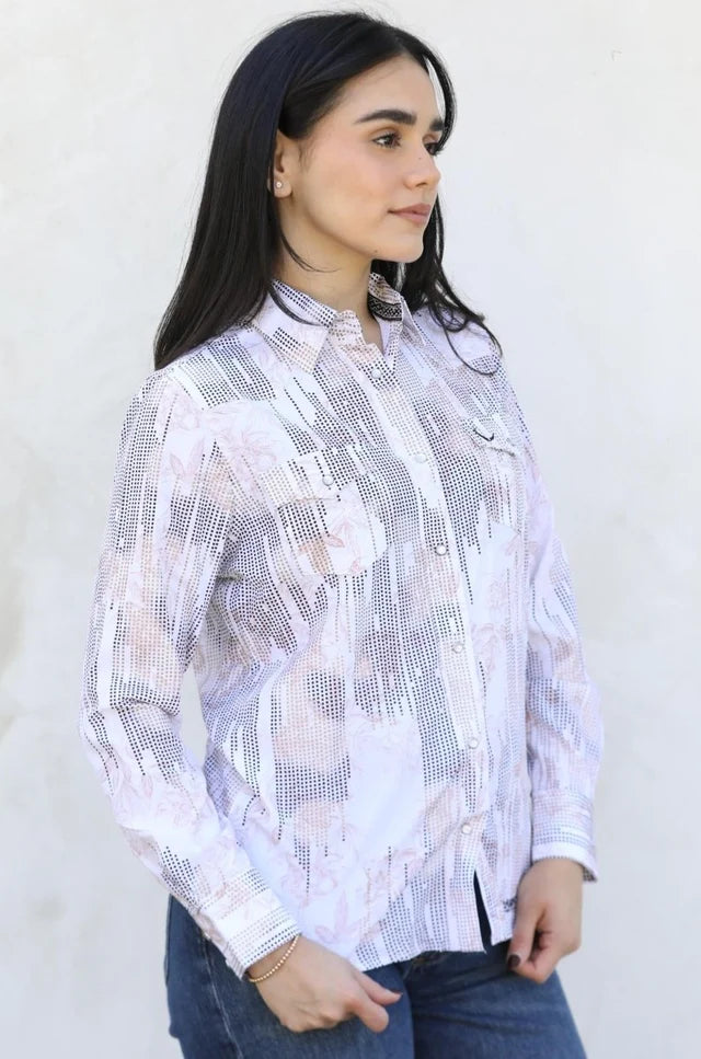 Women's Modern Fit Stretch Foil Fashion Shirt