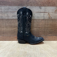 Women's Rodeo Cowgirl Boots Genuine Leather Snipped Toe Boots Est. 404 Black - OriginalWestern.com