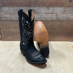 Women's Rodeo Cowgirl Boots Genuine Leather Snipped Toe Boots Est. 404 Black - OriginalWestern.com