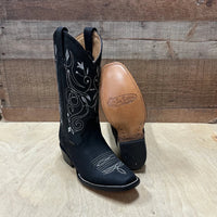 Women's Rodeo Cowgirl Boots Genuine Leather Snipped Toe Boots Est. 404 Black - OriginalWestern.com