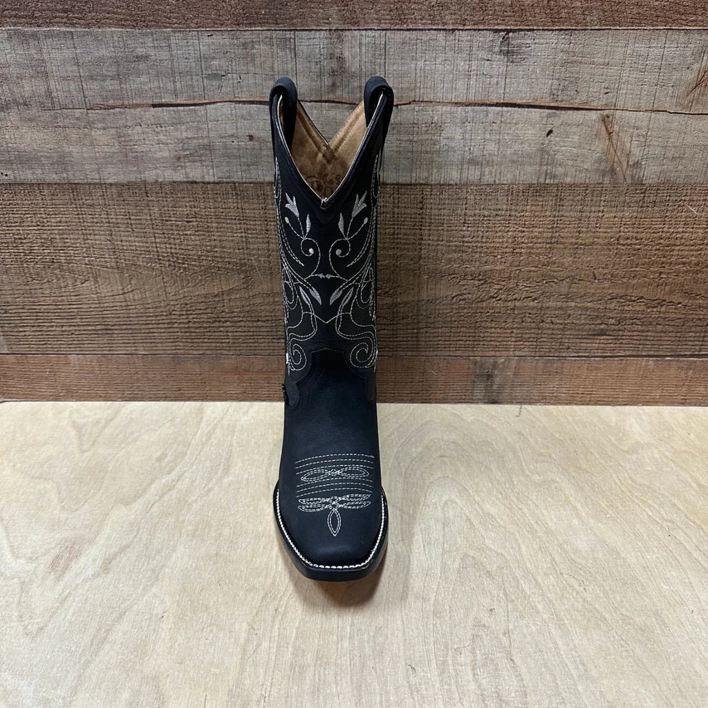 Women's Rodeo Cowgirl Boots Genuine Leather Snipped Toe Boots Est. 404 Black - OriginalWestern.com