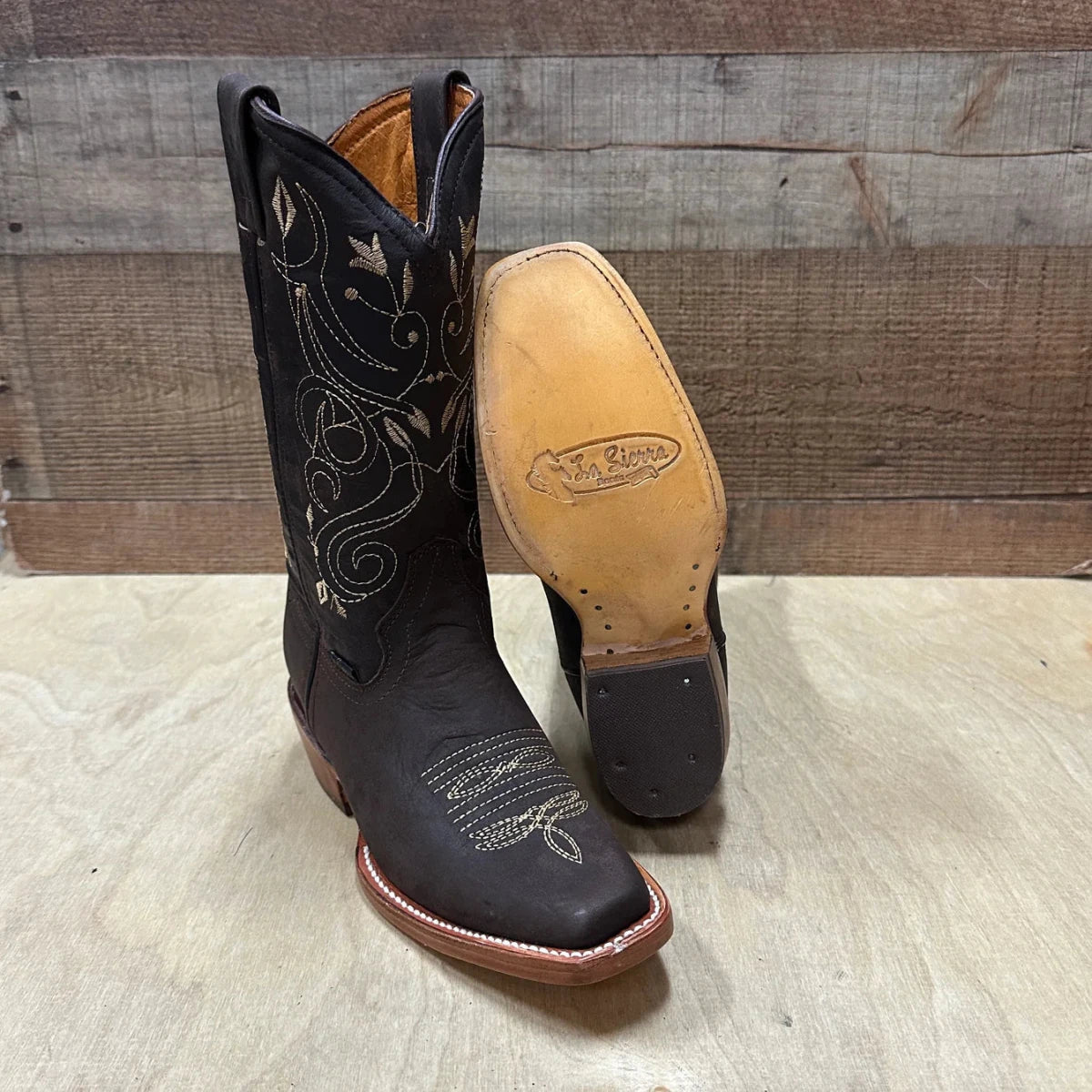 Women's Rodeo Cowgirl Boots Genuine Leather Snipped Toe Boots Est. 404 Brown - OriginalWestern.com