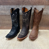 Women's Rodeo Cowgirl Boots Genuine Leather Snipped Toe Boots Est. 404 Tan - OriginalWestern.com
