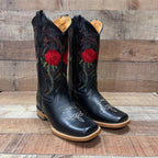 Women's Rodeo Napa Leather Sole Cowgirl Boots Est. 703 Black - OriginalWestern.com