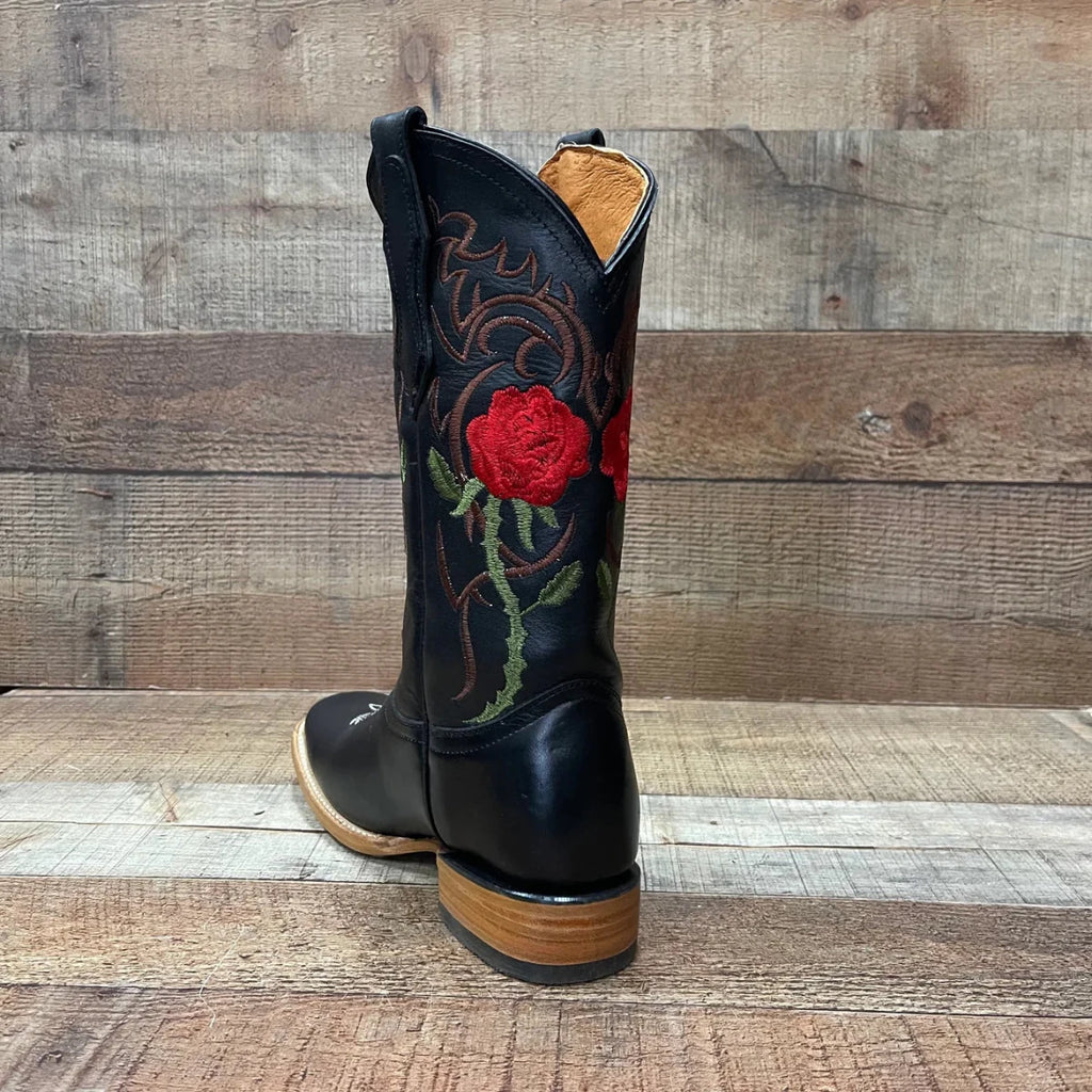 Women's Rodeo Napa Leather Sole Cowgirl Boots Est. 703 Black - OriginalWestern.com