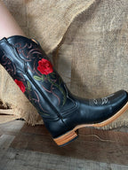 Women's Rodeo Napa Leather Sole Cowgirl Boots Est. 703 Black - OriginalWestern.com