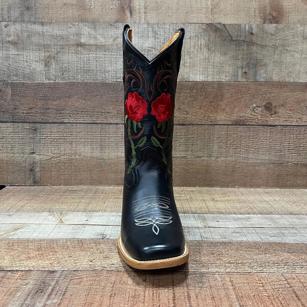 Women's Rodeo Napa Leather Sole Cowgirl Boots Est. 703 Black - OriginalWestern.com