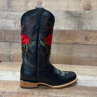 Women's Rodeo Napa Leather Sole Cowgirl Boots Est. 703 Black - OriginalWestern.com