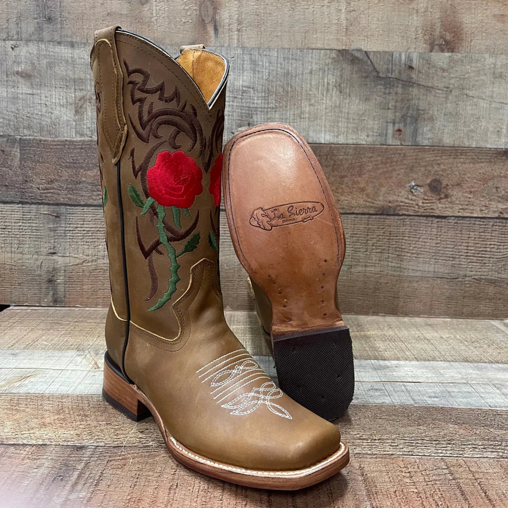 Women's Rodeo Napa Leather Sole Cowgirl Boots Est. 703 Tan - OriginalWestern.com