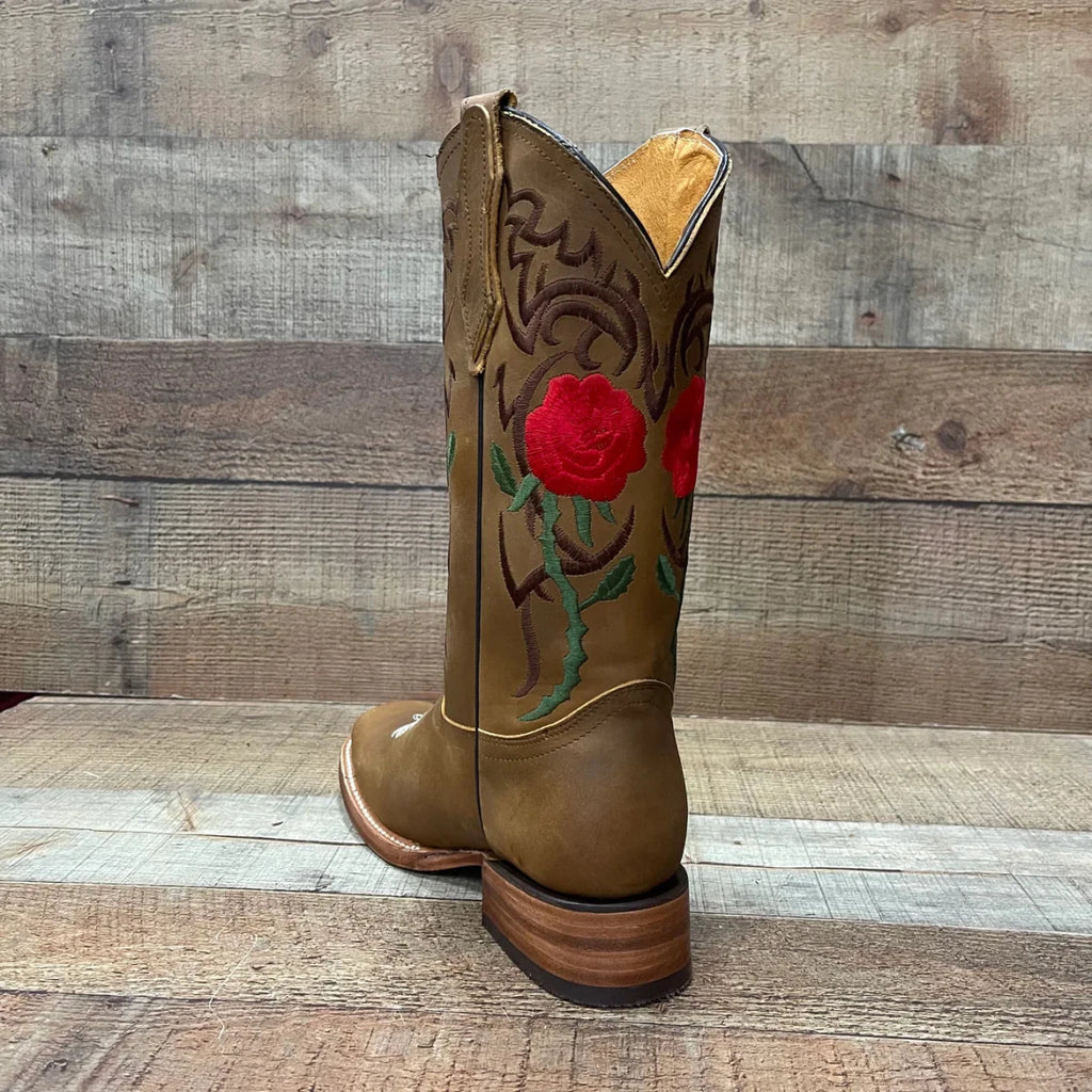 Women's Rodeo Napa Leather Sole Cowgirl Boots Est. 703 Tan - OriginalWestern.com