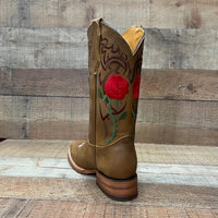Women's Rodeo Napa Leather Sole Cowgirl Boots Est. 703 Tan - OriginalWestern.com