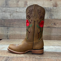 Women's Rodeo Napa Leather Sole Cowgirl Boots Est. 703 Tan - OriginalWestern.com