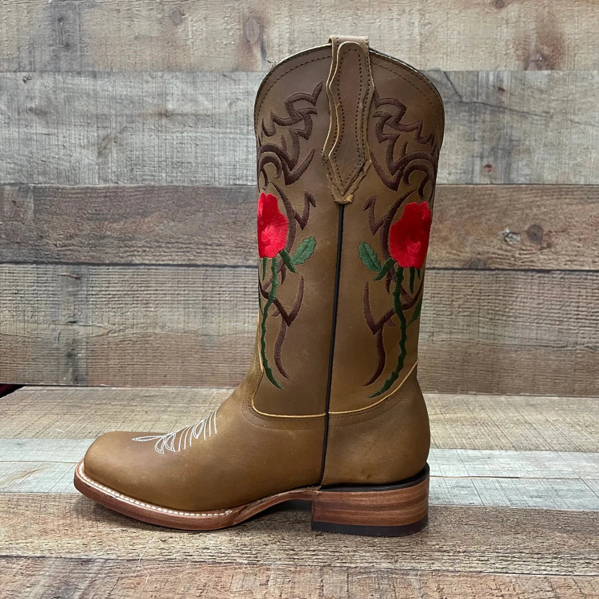Women's Rodeo Napa Leather Sole Cowgirl Boots Est. 703 Tan - OriginalWestern.com