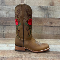 Women's Rodeo Napa Leather Sole Cowgirl Boots Est. 703 Tan - OriginalWestern.com