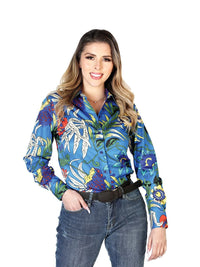 Centenario Womens Royal Blue  Long Sleeve Western Shirt 43895