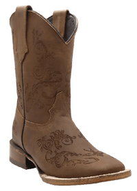 Women´s Silverton Bella All Leather Wide Square Toe Boots-Tobacco - OriginalWestern.com