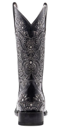 Women´s Silverton Celina All Leather Wide Square Toe Boots-Black - OriginalWestern.com