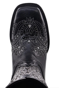 Women´s Silverton Celina All Leather Wide Square Toe Boots-Black - OriginalWestern.com