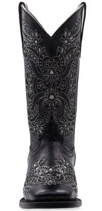 Women´s Silverton Celina All Leather Wide Square Toe Boots-Black - OriginalWestern.com