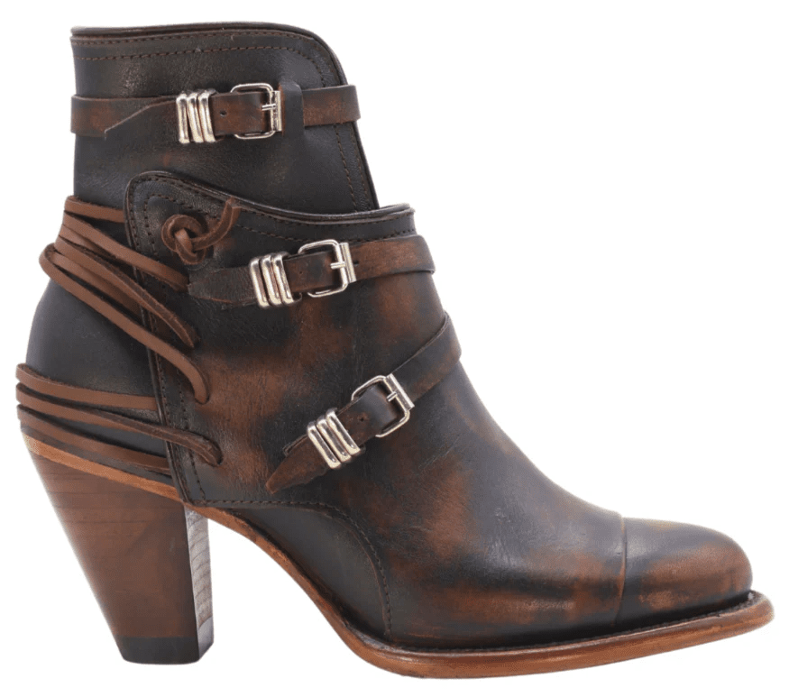 Women´s Silverton Cruce All Leather Round Toe Short Boots-Black/Brown - OriginalWestern.com