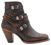 Women´s Silverton Cruce All Leather Round Toe Short Boots-Black/Brown - OriginalWestern.com