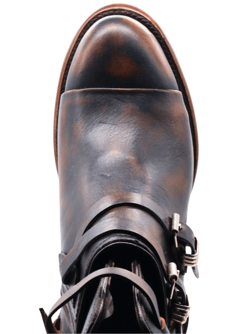 Women´s Silverton Cruce All Leather Round Toe Short Boots-Black/Brown - OriginalWestern.com