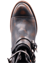 Women´s Silverton Cruce All Leather Round Toe Short Boots-Black/Brown - OriginalWestern.com