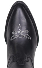 Women´s Silverton Destiny All Leather Snip Toe Knee High Boots-Black - OriginalWestern.com
