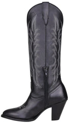 Women´s Silverton Destiny All Leather Snip Toe Knee High Boots-Black - OriginalWestern.com