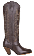 Women´s Silverton Destiny All Leather Snip Toe Knee High Boots - Brown - OriginalWestern.com
