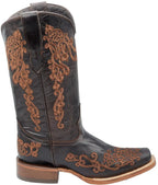 Women´s Silverton Diana All Leather Square Toe Boots - Chocolate - OriginalWestern.com